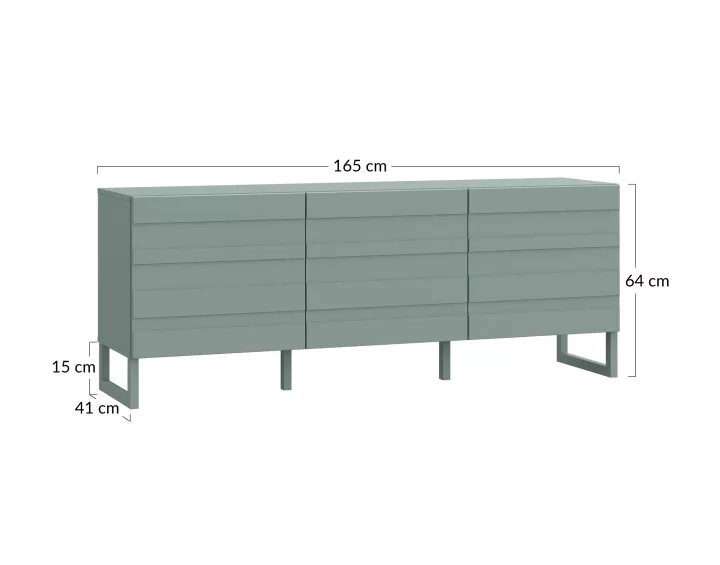 Meuble TV vert sauge 165 cm Sofia