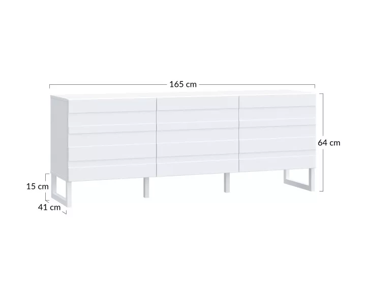 Meuble TV blanc 165 cm Sofia