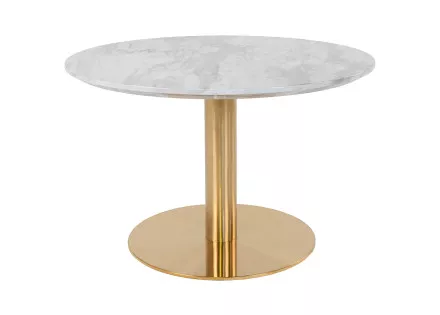 Table basse ronde effet marbre doré 70 cm Valverde