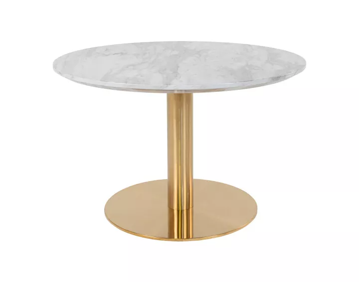 Table basse ronde effet marbre doré 70 cm Valverde