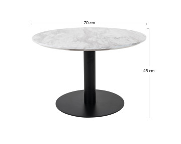 Table basse ronde effet marbre noir 70 cm Valverde