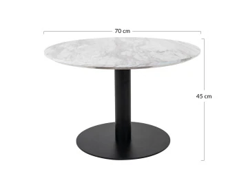 Table basse ronde effet marbre noir 70 cm Valverde