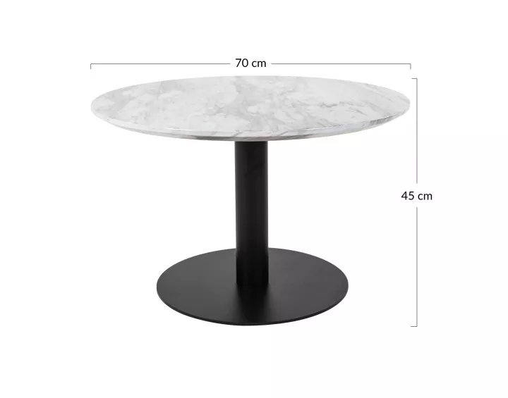 Table basse ronde effet marbre noir 70 cm Valverde