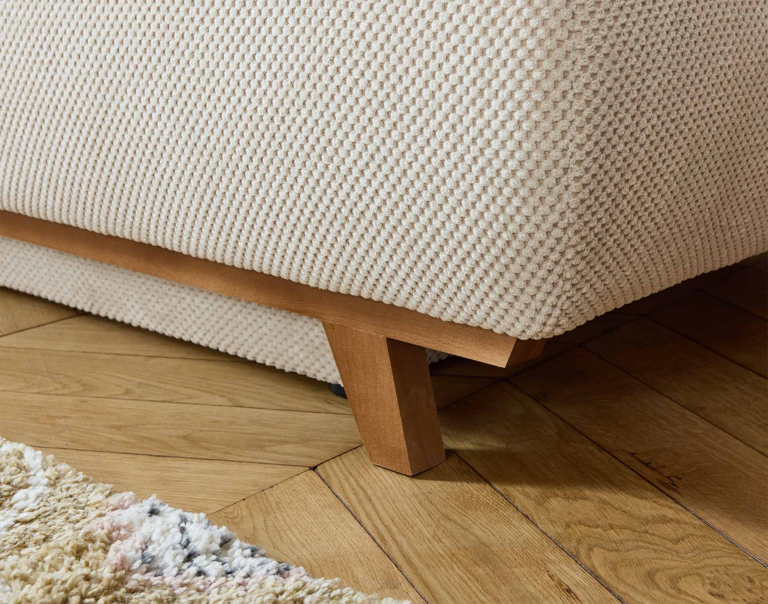 Fauteuil convertible avec coffre en velours texturé Cristal