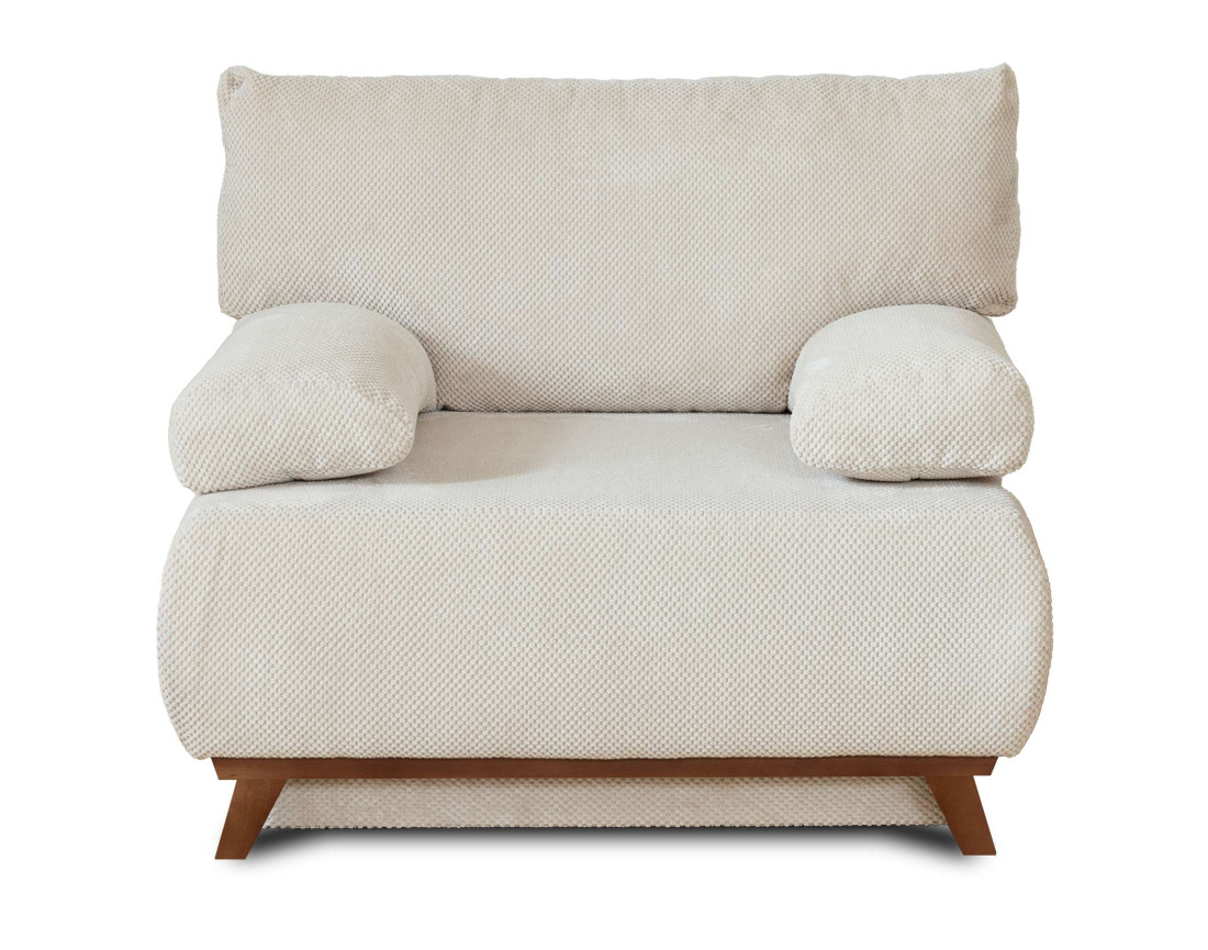 Fauteuil convertible avec coffre en velours texturé Cristal