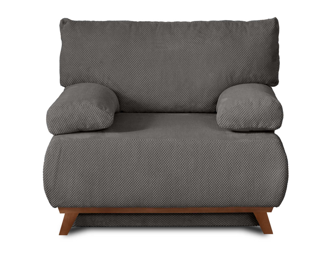 Fauteuil convertible avec coffre en velours texturé Cristal