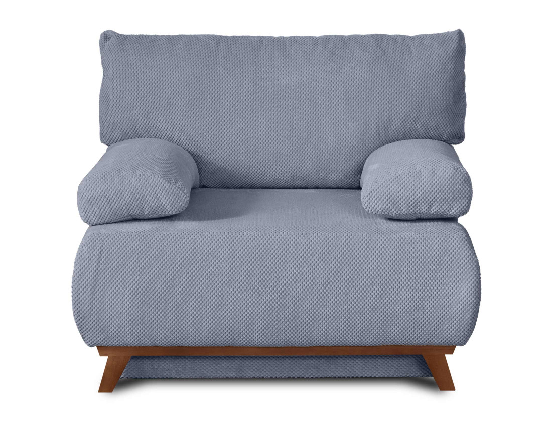 Fauteuil convertible avec coffre en velours texturé Cristal
