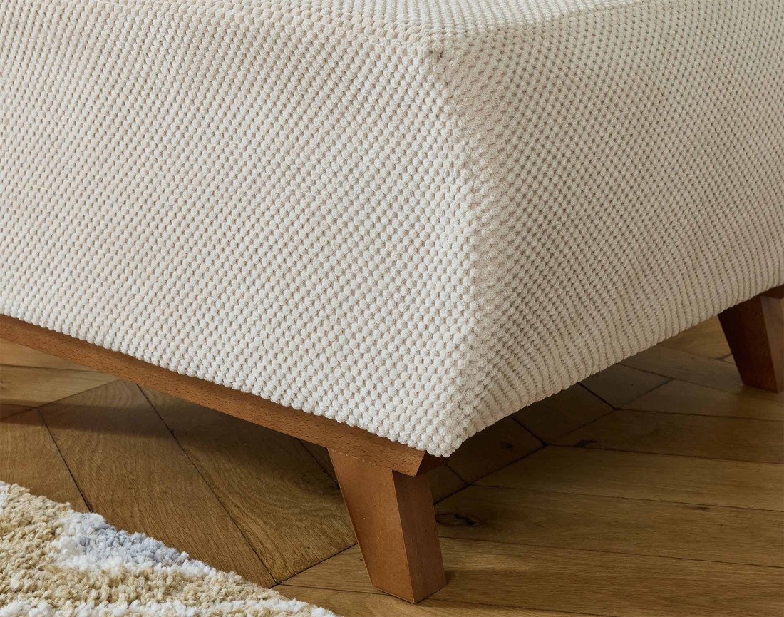 Pouf modulable 65 cm en velours texturé Cristal