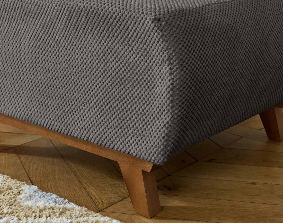 Pouf modulable 65 cm en velours texturé Cristal