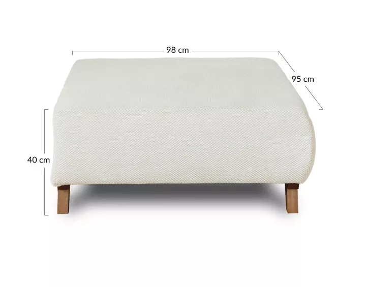 Pouf 95 cm en velours texturé Cristal