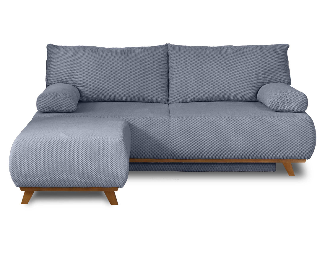 Canapé 3 places convertible avec pouf velours Cristal - Best Mobilier