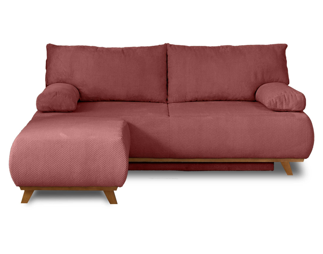 Canapé 3 places convertible avec coffre et pouf en velours texturé Cristal Canapé 3 places convertible avec coffre et pouf en velours texturé Cristal