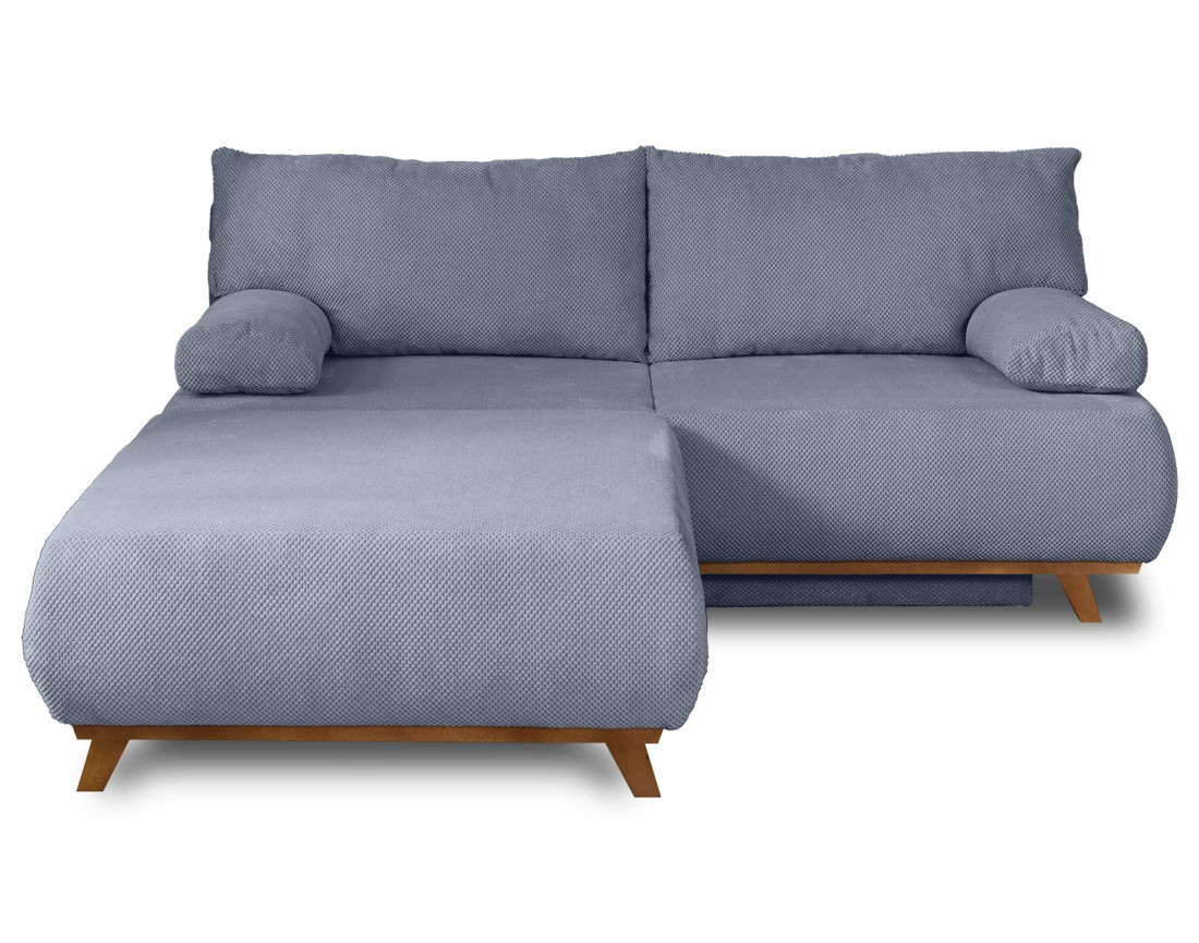 Canapé 3 places convertible avec grand pouf en velours Cristal - Best Mobilier