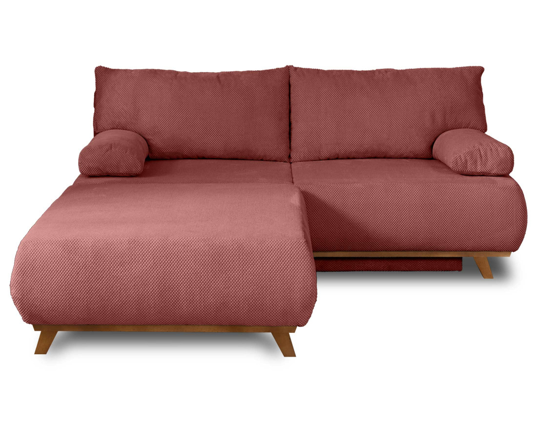 Canapé 3 places convertible avec coffre et grand pouf en velours texturé Cristal Canapé 3 places convertible avec coffre et grand pouf en velours texturé Cristal