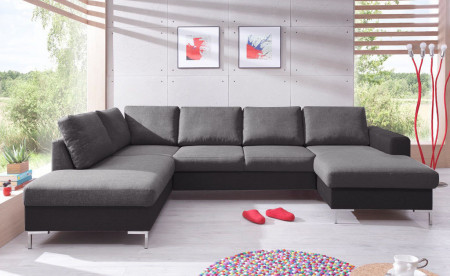 BOBOCHIC LILLY - Canapé panoramique convertible en tissu - coffre - angle gauche BOBOCHIC LILLY - Canapé panoramique convertible en tissu - coffre - angle gauche