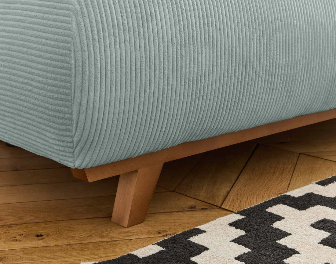 Fauteuil convertible avec coffre en velours côtelé Cristal