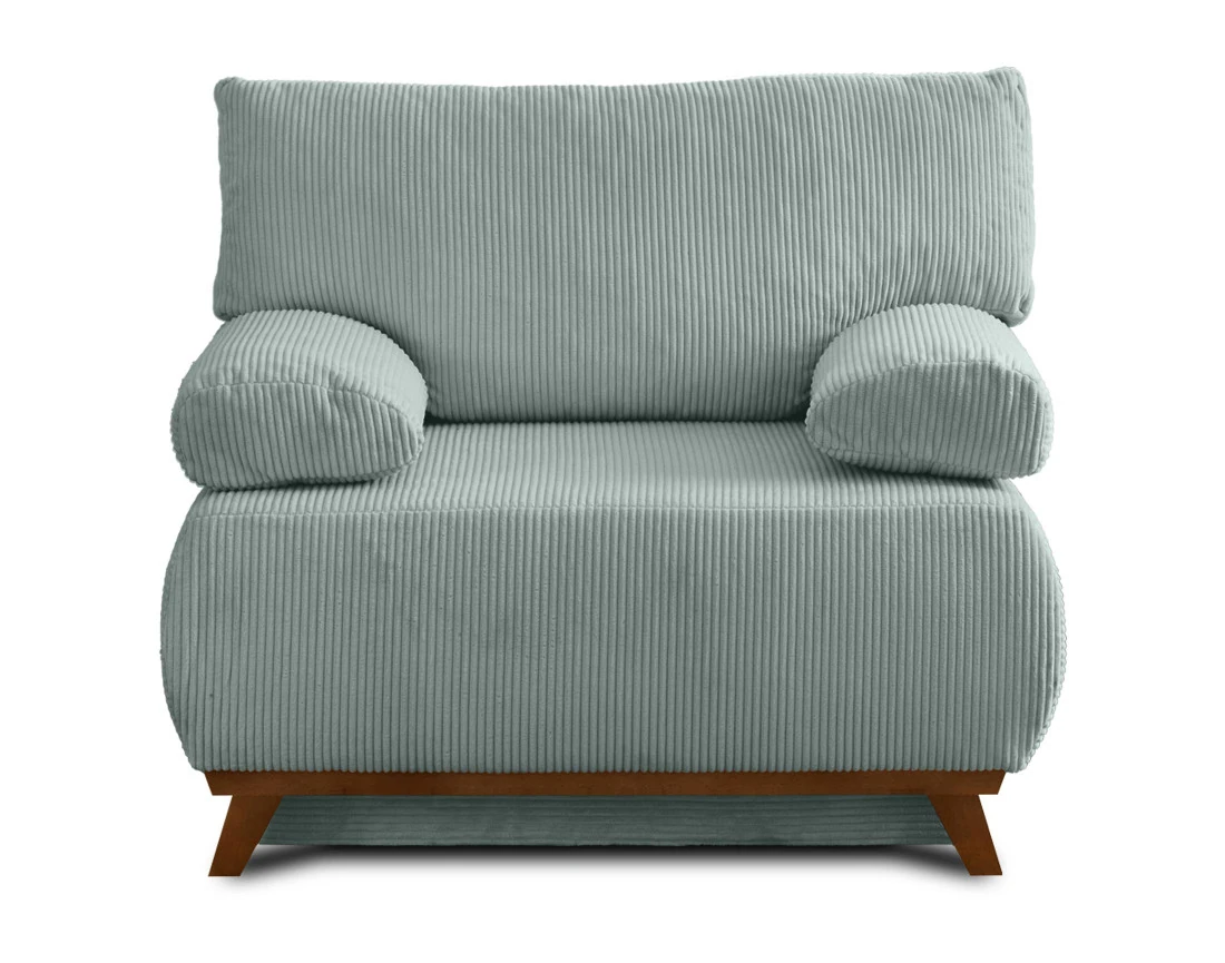 Fauteuil convertible avec coffre en velours côtelé Cristal