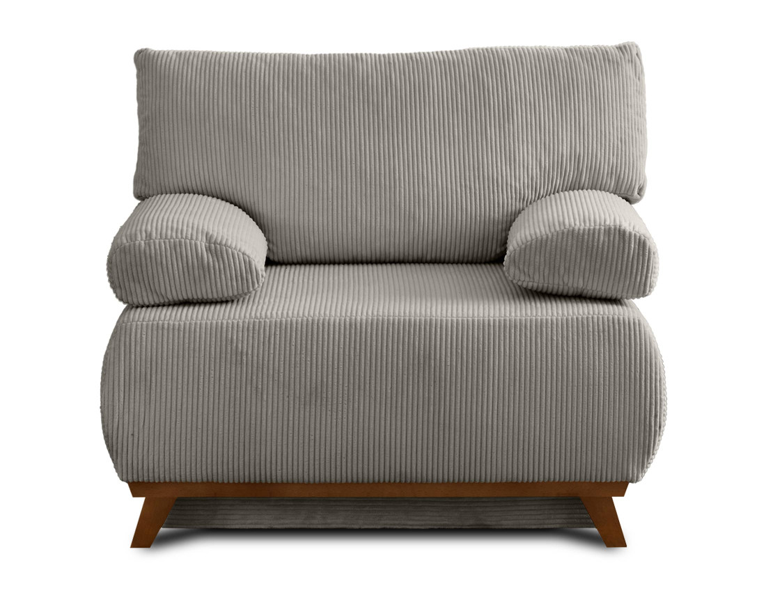 Fauteuil convertible avec coffre en velours côtelé Cristal