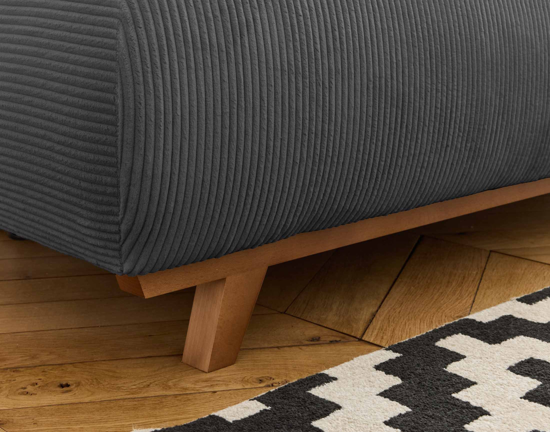 Fauteuil convertible avec coffre en velours côtelé Cristal