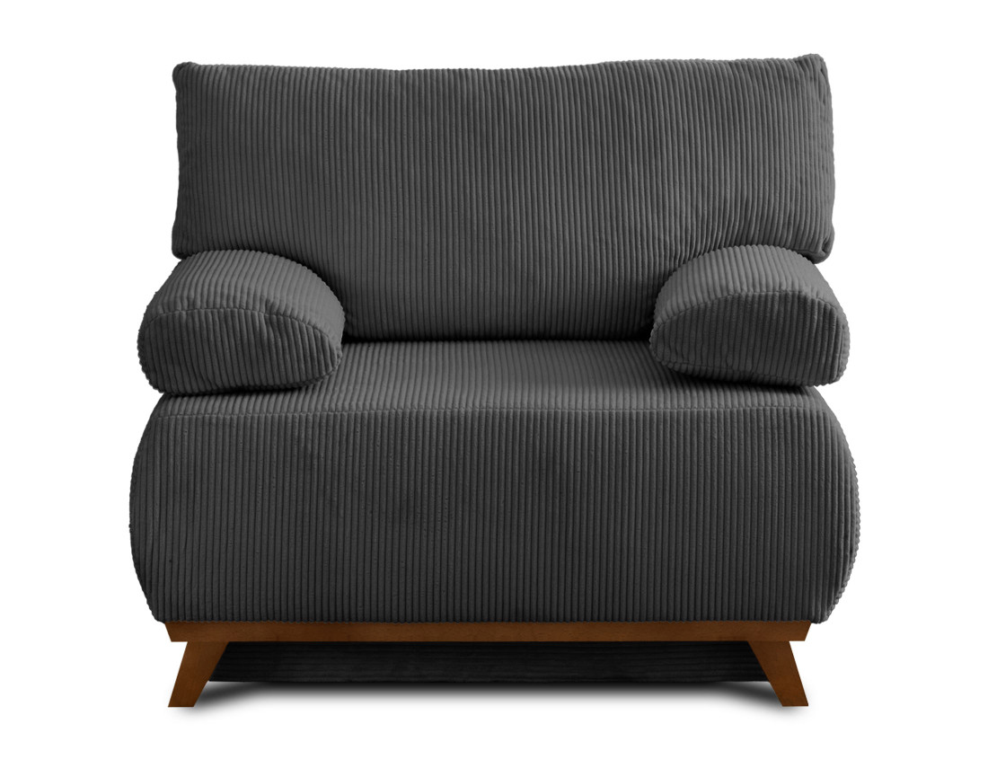 Fauteuil convertible avec coffre en velours côtelé Cristal