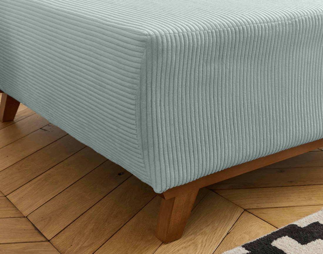 Pouf modulable 65 cm en velours côtelé Cristal