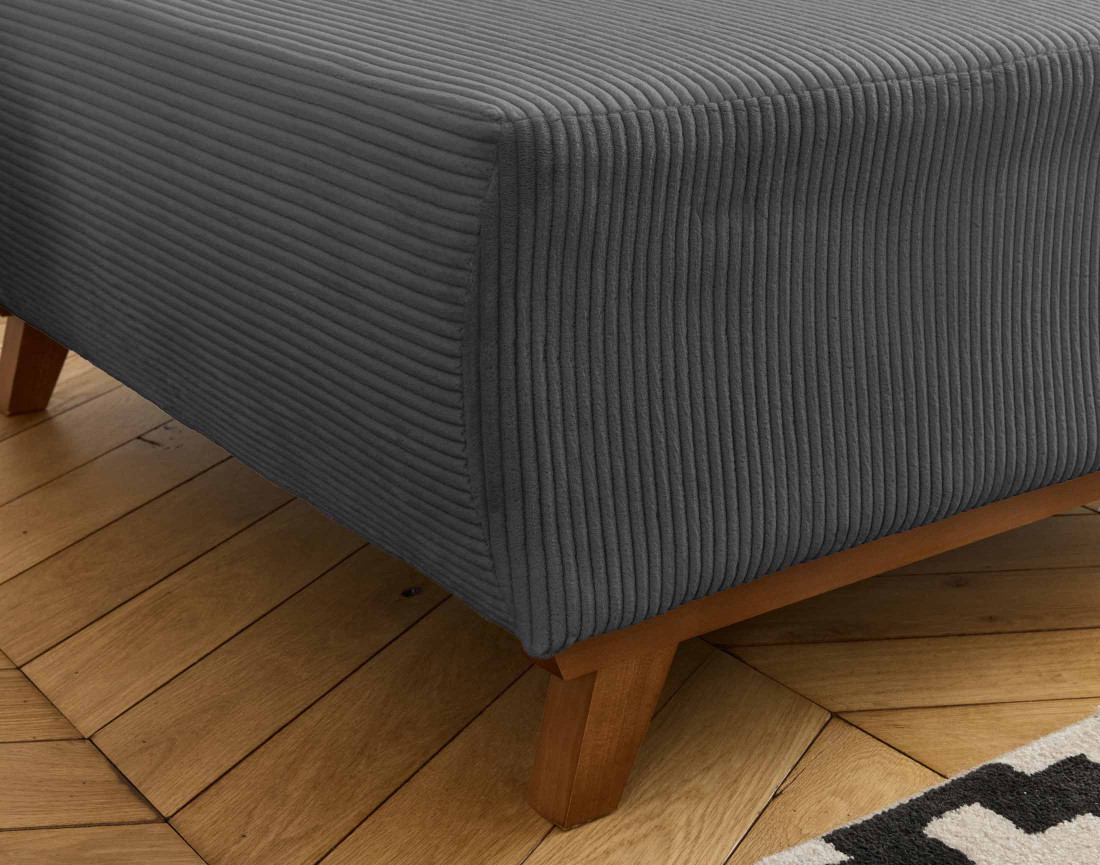 Pouf modulable 65 cm en velours côtelé Cristal