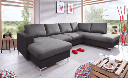 BOBOCHIC LILLY - Canapé panoramique convertible en tissu- coffre - angle droit BOBOCHIC LILLY - Canapé panoramique convertible en tissu- coffre - angle droit