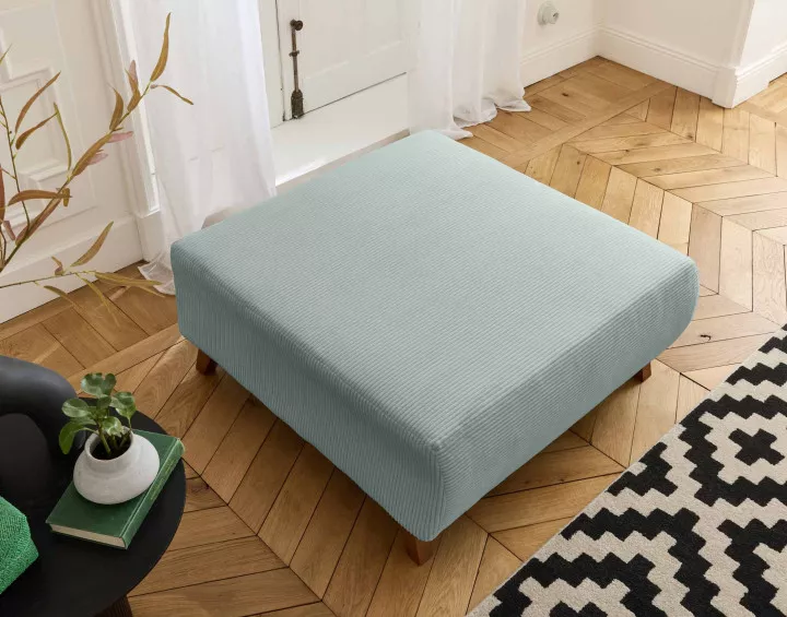 Pouf 95 cm en velours côtelé Cristal