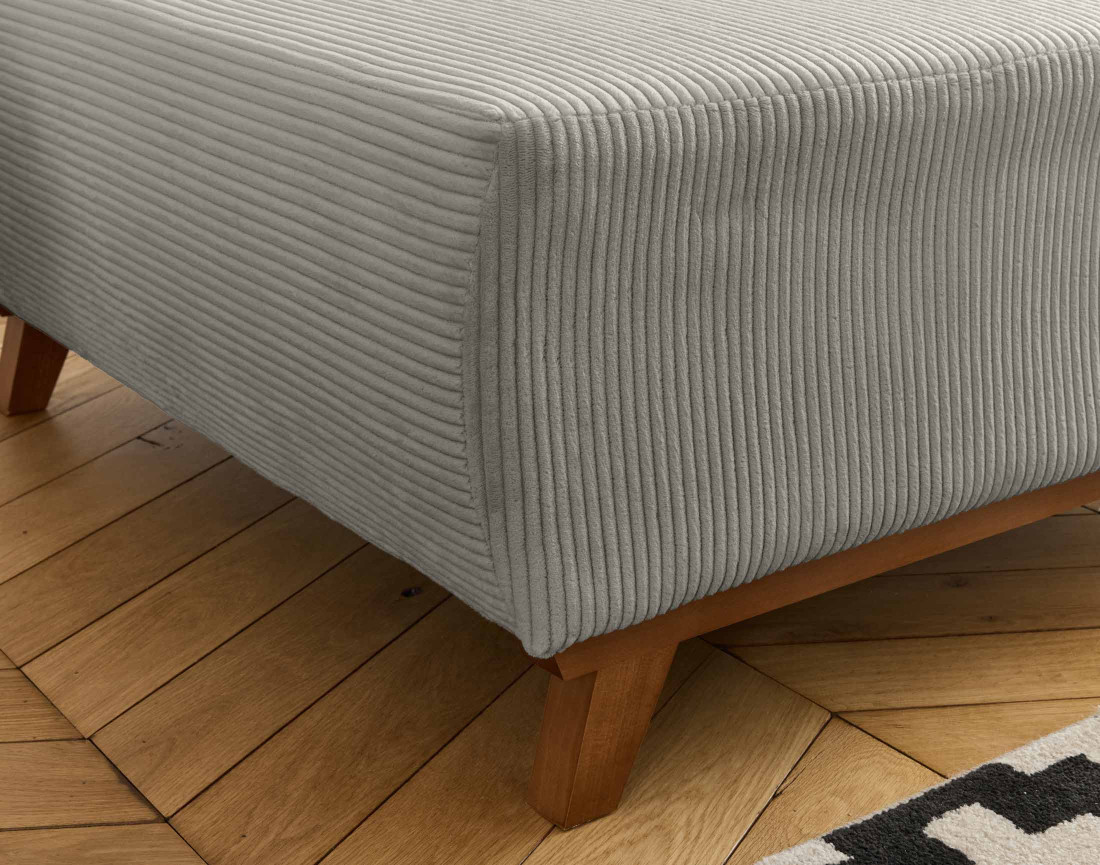 Pouf 95 cm en velours côtelé Cristal