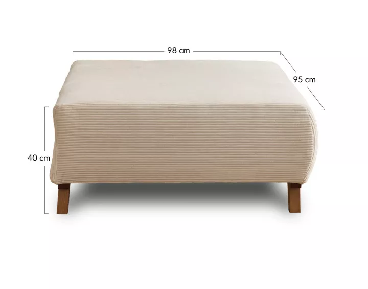 Pouf 95 cm en velours côtelé Cristal