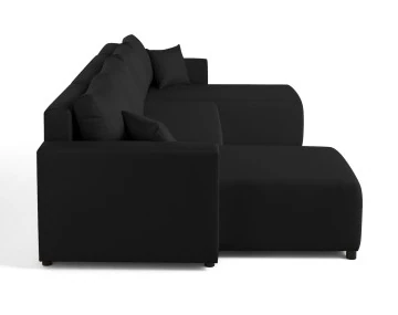 Canapé panoramique 7 places convertible avec coffre en tissu Regala