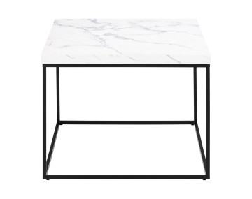 Table basse effet marbre blanc 60 cm Alamosa