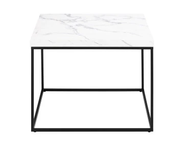 Table basse effet marbre blanc 60 cm Alamosa