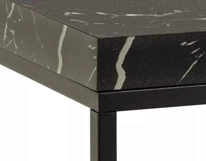 Table basse effet marbre noir 60 cm Alamosa