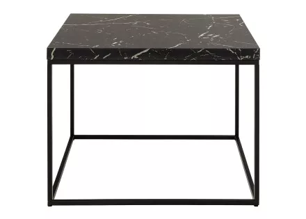 Table basse effet marbre noir 60 cm Alamosa