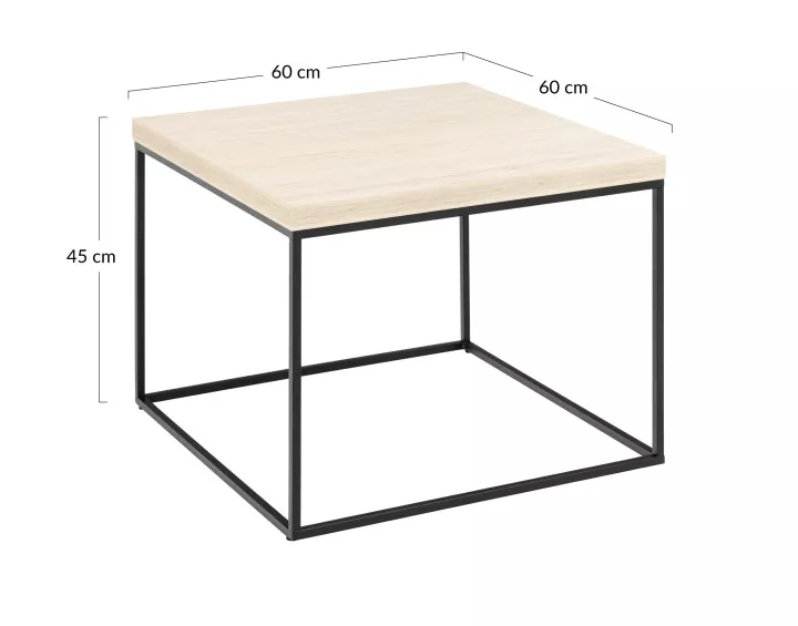 Table basse effet travertin 60 cm Alamosa