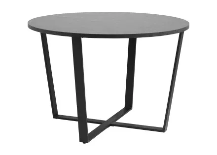 Table à manger ronde effet marbre noir 110 cm Aurora