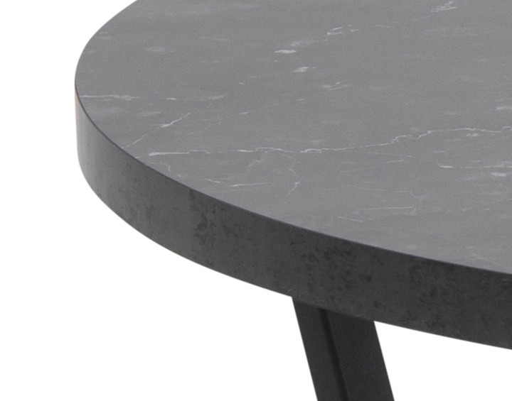 Table basse ronde effet marbre noir 77 cm Aurora