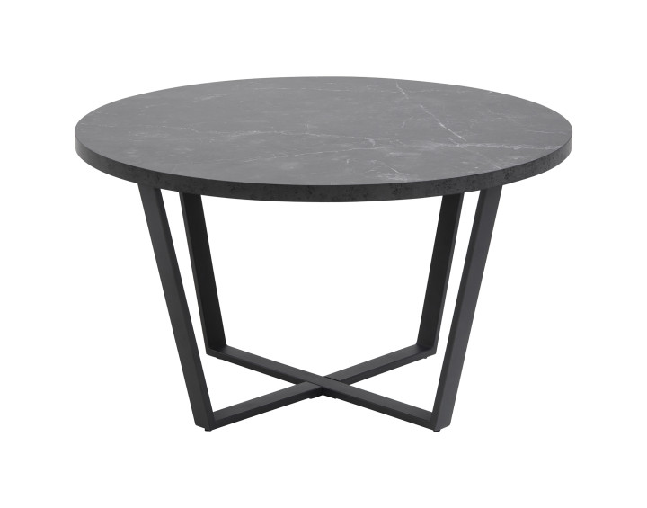 Table basse ronde effet marbre noir 77 cm Aurora