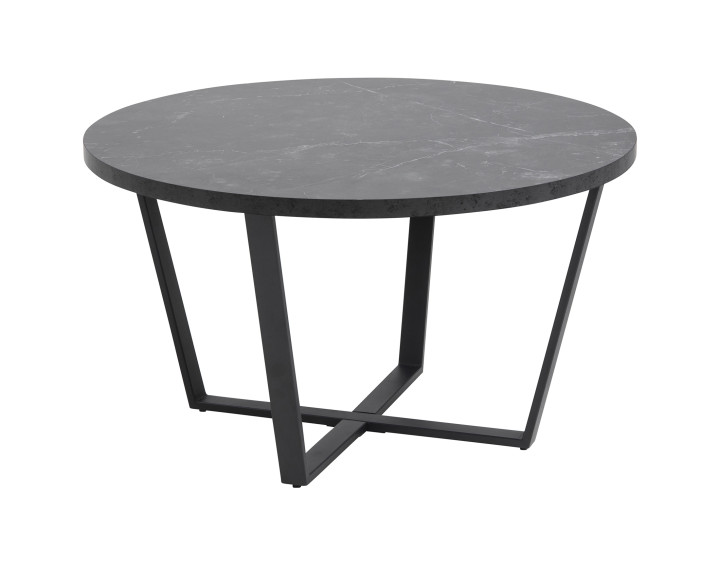 Table basse ronde effet marbre noir 77 cm Aurora