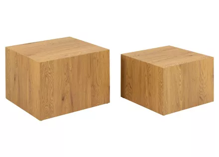 Lot de deux tables basses effet bois 58 et 50 cm Pueblo