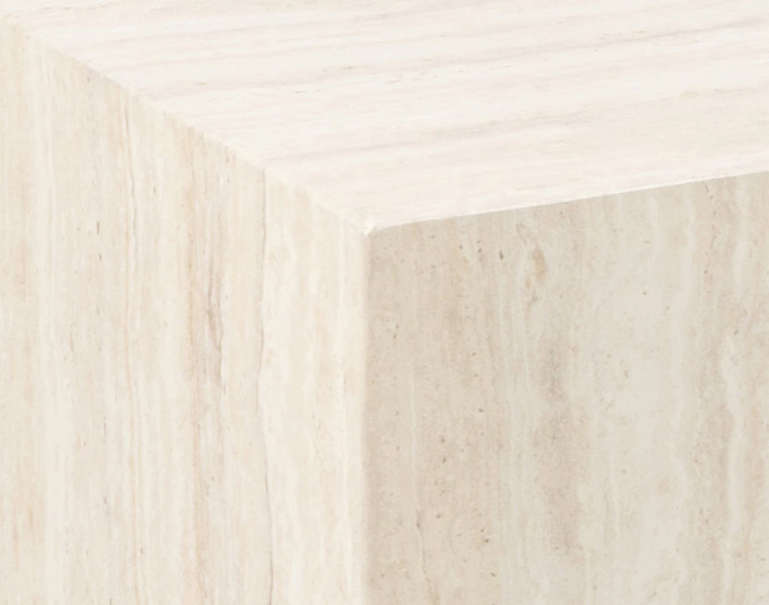 Lot de deux tables basses effet travertin 58 et 50 cm Pueblo