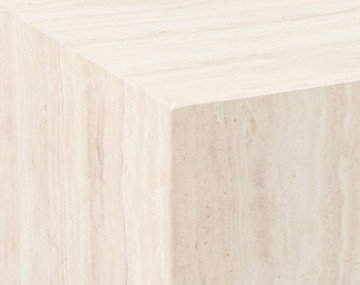 Lot de deux tables basses effet travertin 58 et 50 cm Pueblo