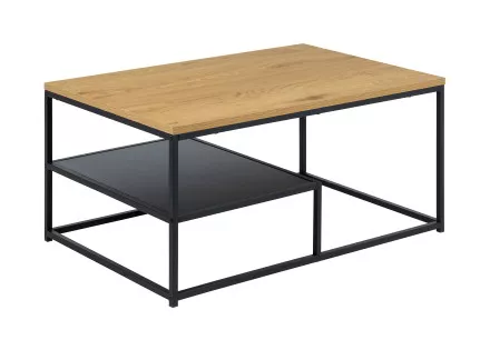 Table basse en bois et métal noir 90 cm Salida