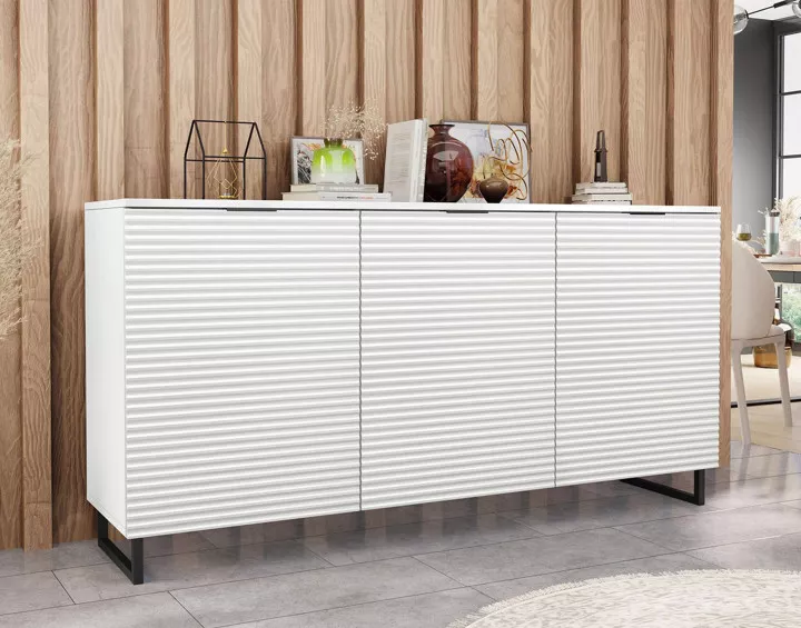 Buffet bas blanc 150 cm Barbara