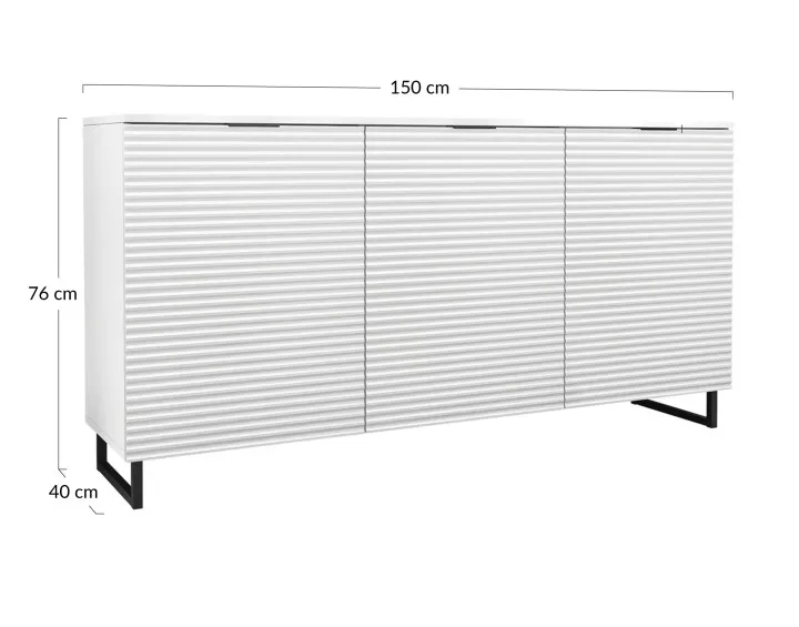 Buffet bas blanc 150 cm Barbara