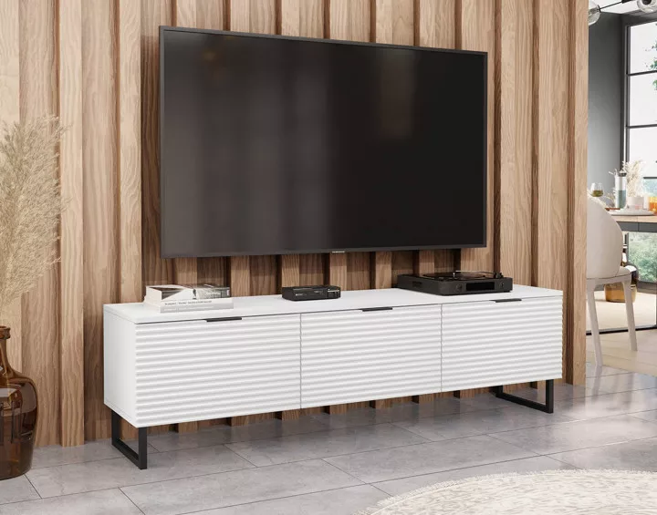 Meuble TV blanc 150cm Barbara