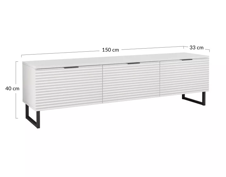 Meuble TV blanc 150cm Barbara