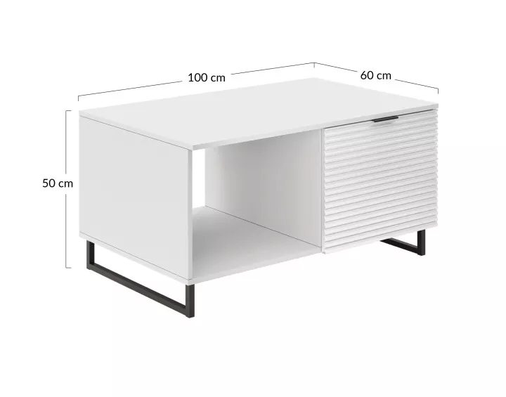 Table basse blanc 100cm Barbara