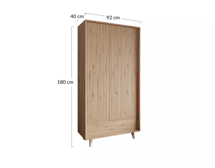 Armoire bois 92x180cm Diego